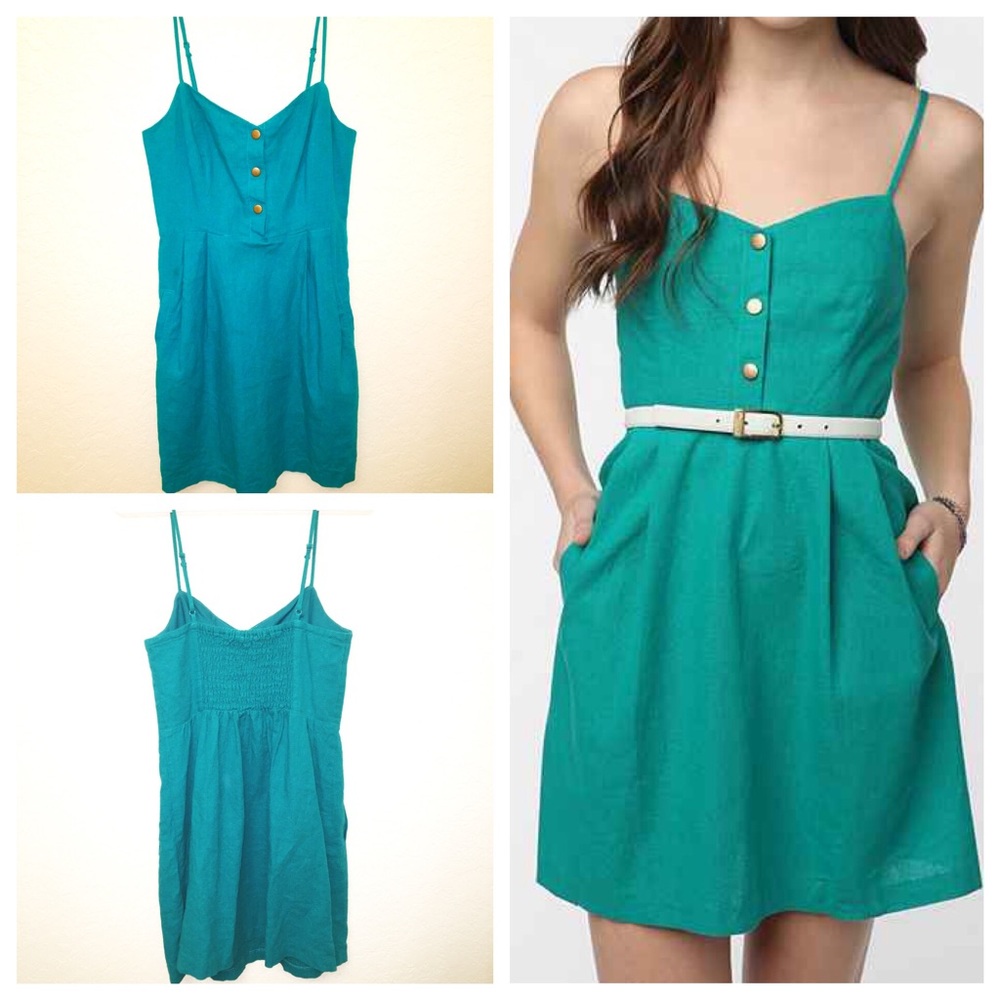 COPY - UO Cope Linen Dress in Teal